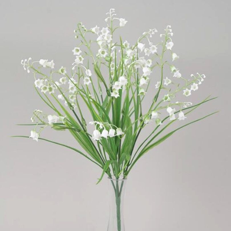Artificiel blanc muguet Plante en plastique en forme de cloche, plante de fleur  blanche Verdure pour centres de mariage Partie Floral