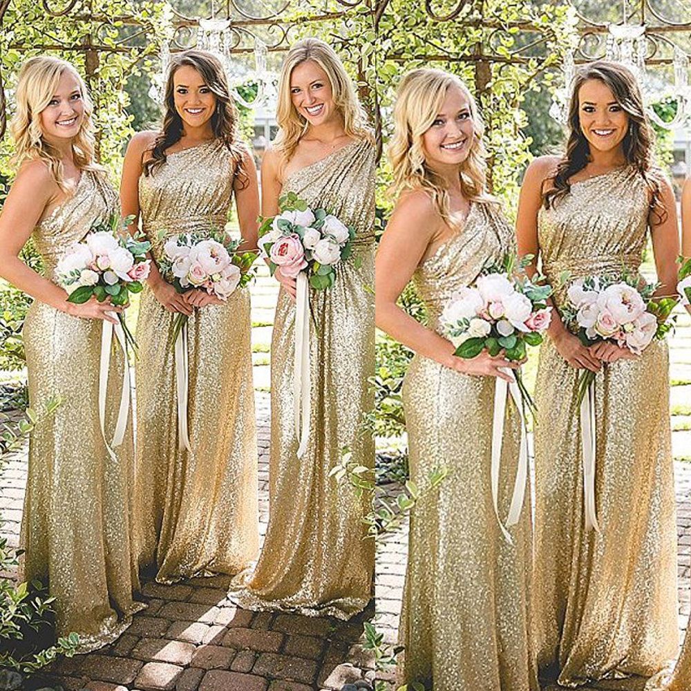 Gold Sequins Bridesmaid Dresses One ...