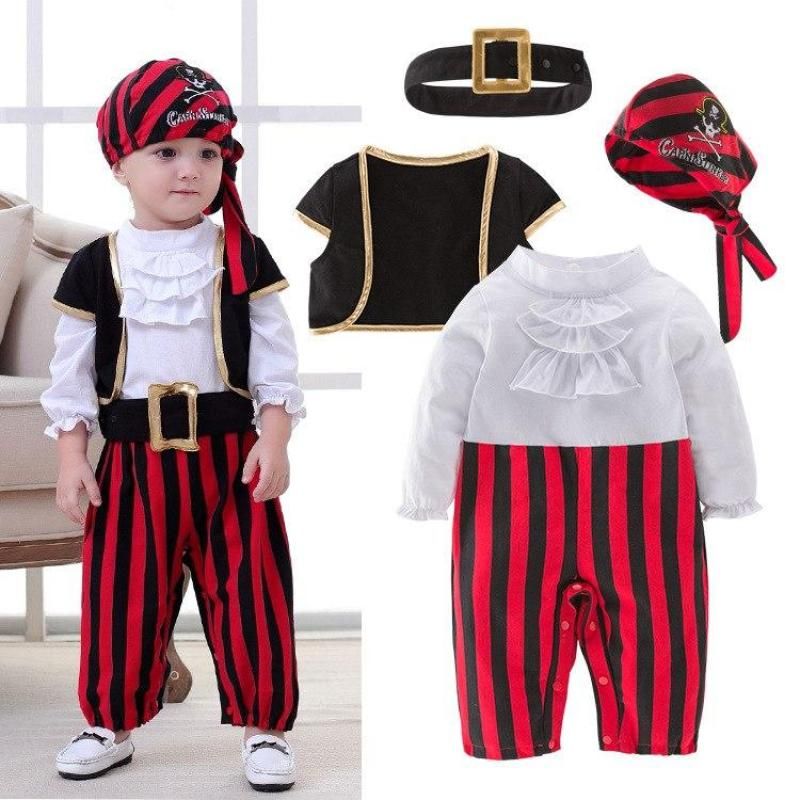 Compre New Pirate Baby Trajes Trajes De Halloween Para Criancas Partido Disfraz New Girls Meninos Bodysuit Set Homecoming Costume Crianca Em Granel De Tema Fantasia Dhgate Com
