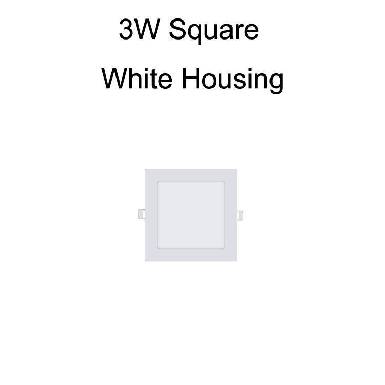 3W Square White Housing