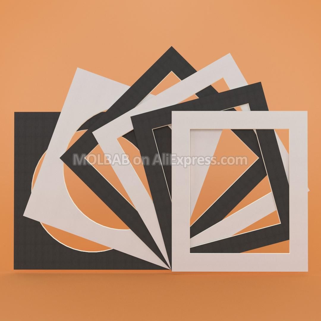 2019 White Black Photo Mats Rectangle Square Circle 14inch