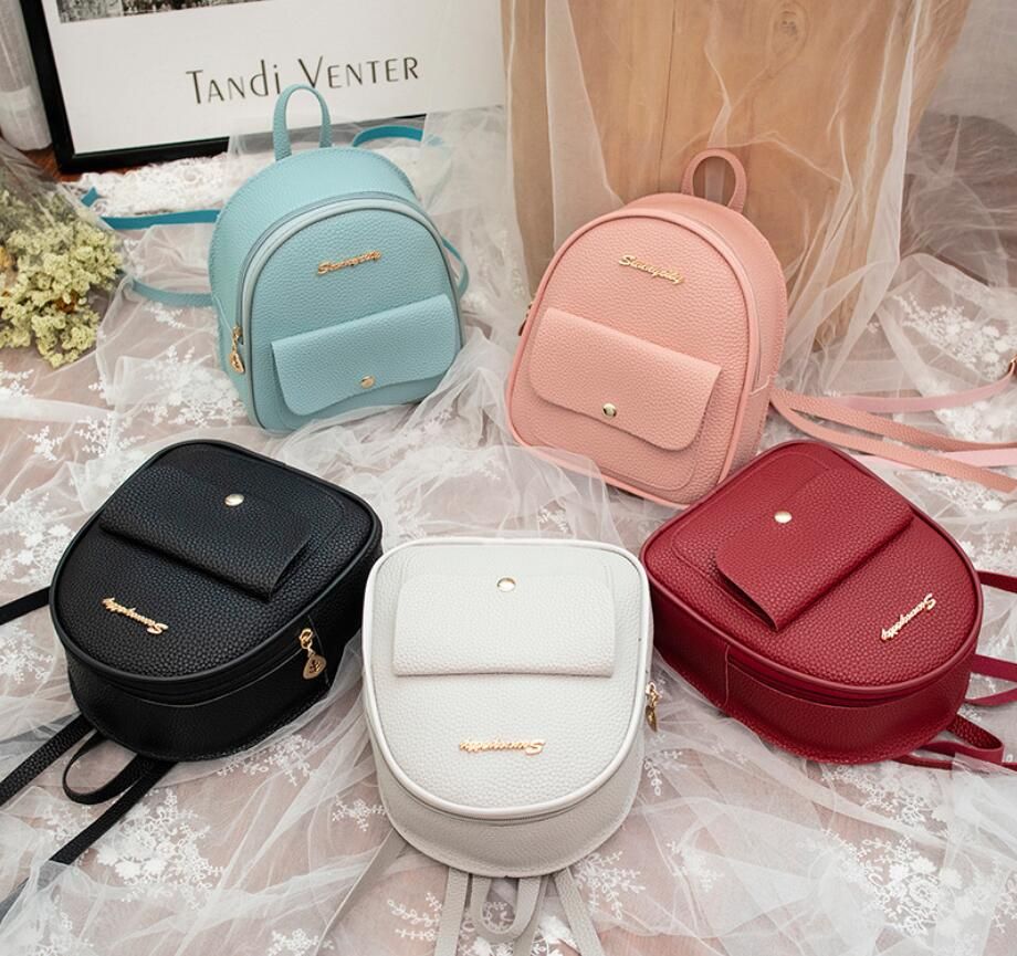 Moda Mini Zaino Donna Ragazza Colore Puro Borsa Spalla Borsa A Tracolla  Borse In Pelle PU Accessori Di Fascino Da 15,28 € | DHgate Italy
