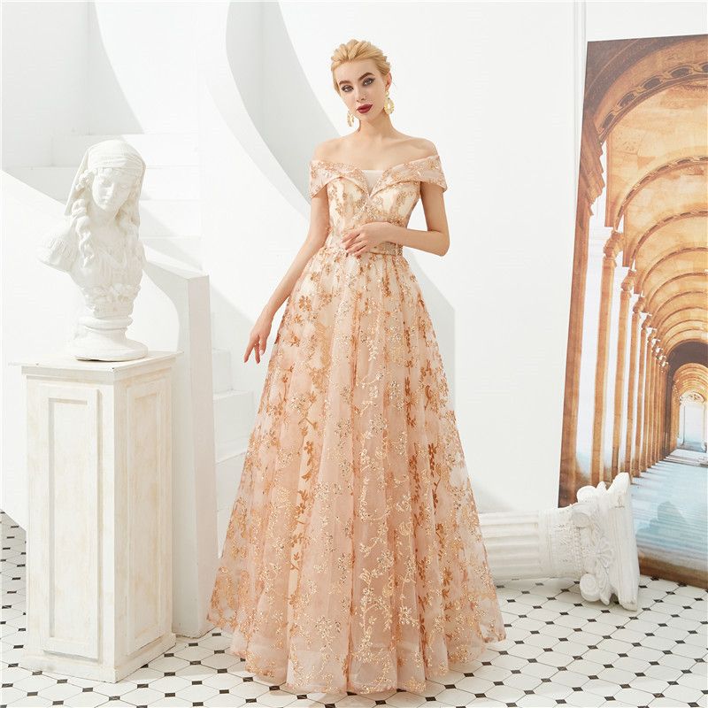 robe de bal rose gold