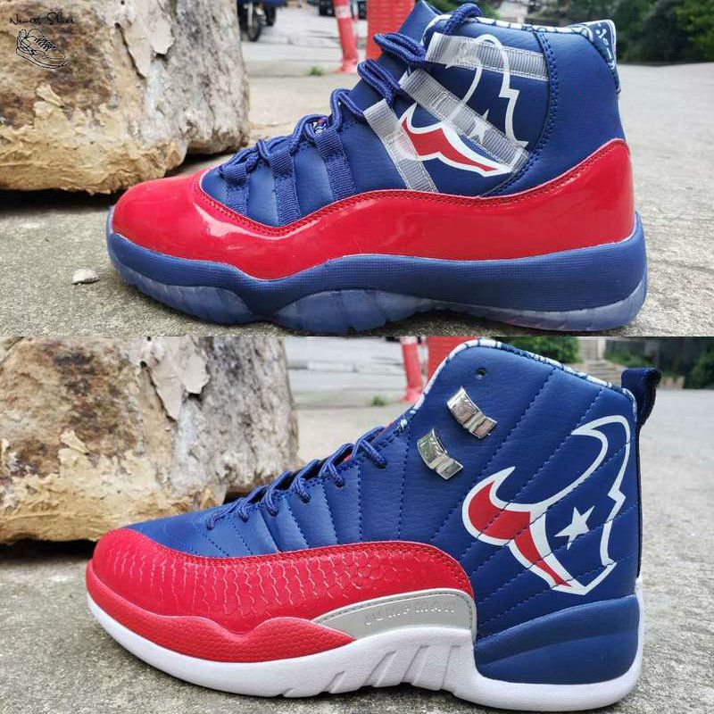 red and blue champion shoes