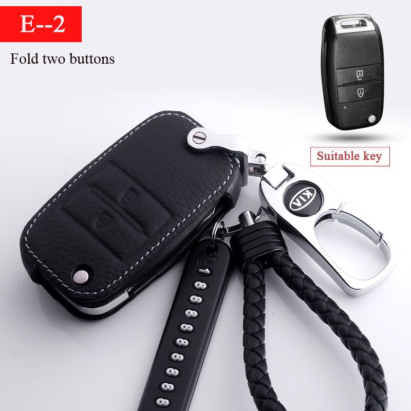 Leather Cowhide Key Rings For Kia Sorento Sportage Optima K5 Forte