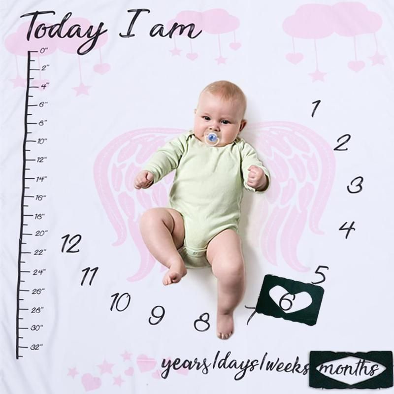 Newborn Baby Number Milestone Photography Blanket Photo Props Backdrop Cloth
