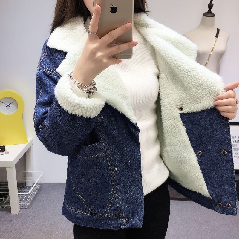 jaqueta com forro de lã feminina