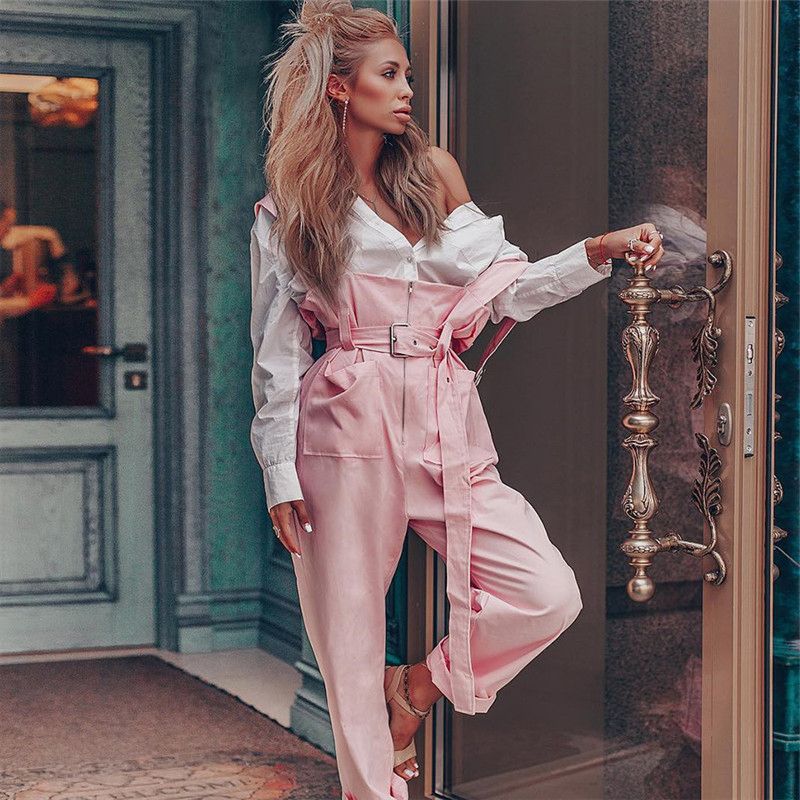 buckle strap jumpsuit