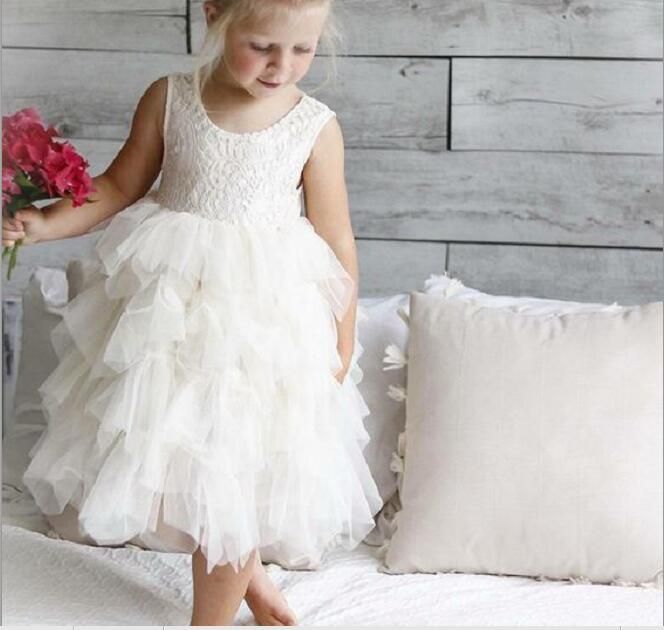 tea length tulle flower girl dress