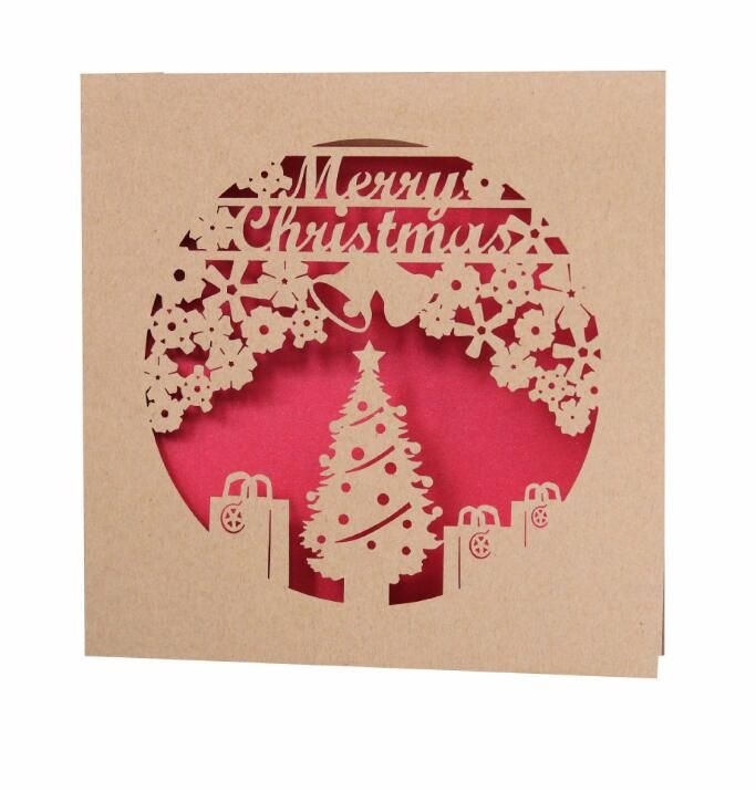 Paper & Party Supplies Christmas Card Blank Christmas Card Laser Cut