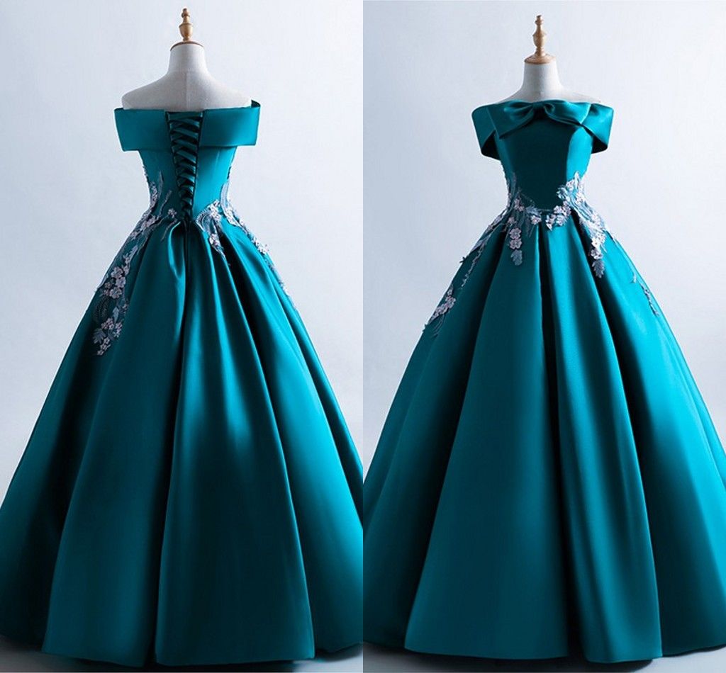 green floral formal dress