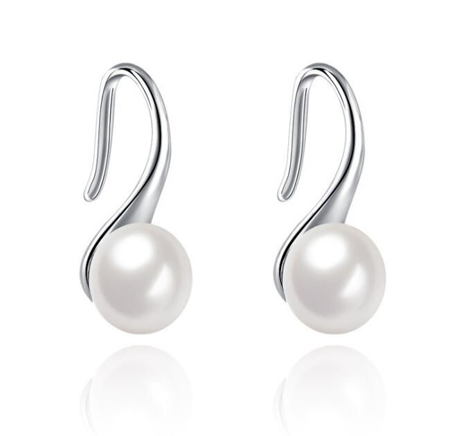 Genuine 8-9 mm cultivées eau douce Pearl Stub Boucle d/'oreille S925 Argent Boucle d/'oreille