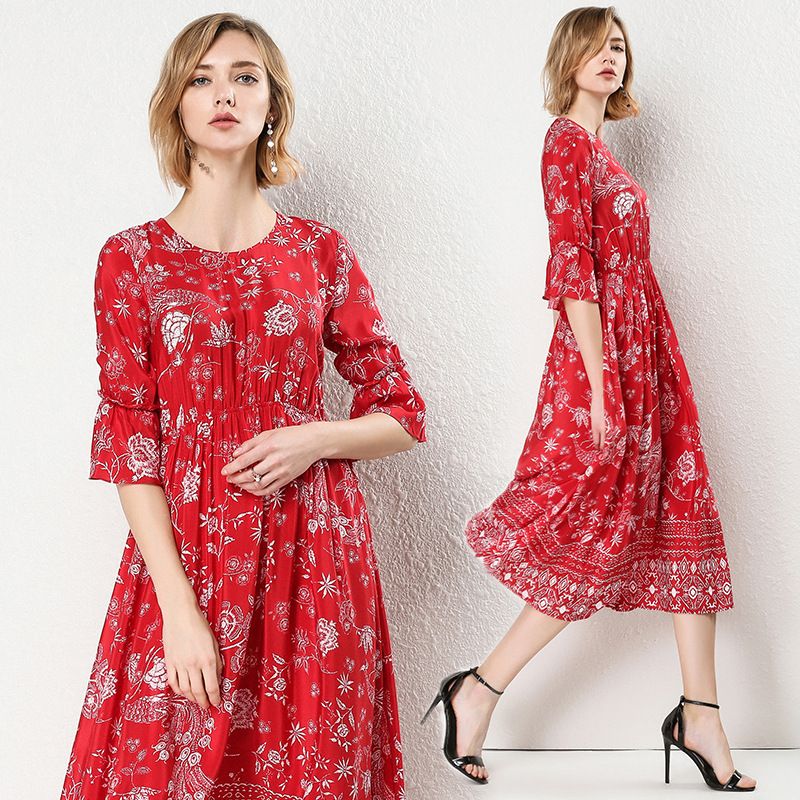 auténtico múltiples colores tiendas populares Compre Vestido Largo De Seda Con Estampado Floral Y Vestido Rojo ... auténtico múltiples colores tiendas populares Compre Vestido Largo De Seda Con Estampado Floral Y Vestido Rojo ...