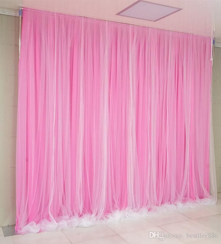 3X3M Simple White Yarn Silk Cloth Wedding Backdrop Event Party Drape  Curtain for Wedding Party Home