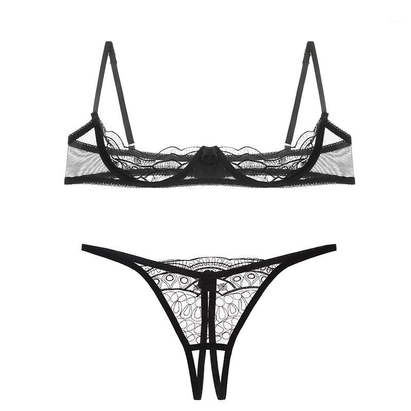 2021 Erotic Open Cup Bra Push Up Sexy Lingerie Femme Set Open Crotch ...