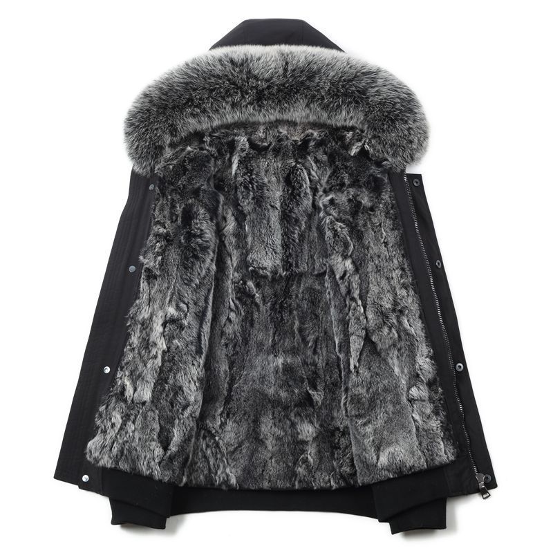 Male Short Fur Jacket Real Rabbit Fur 