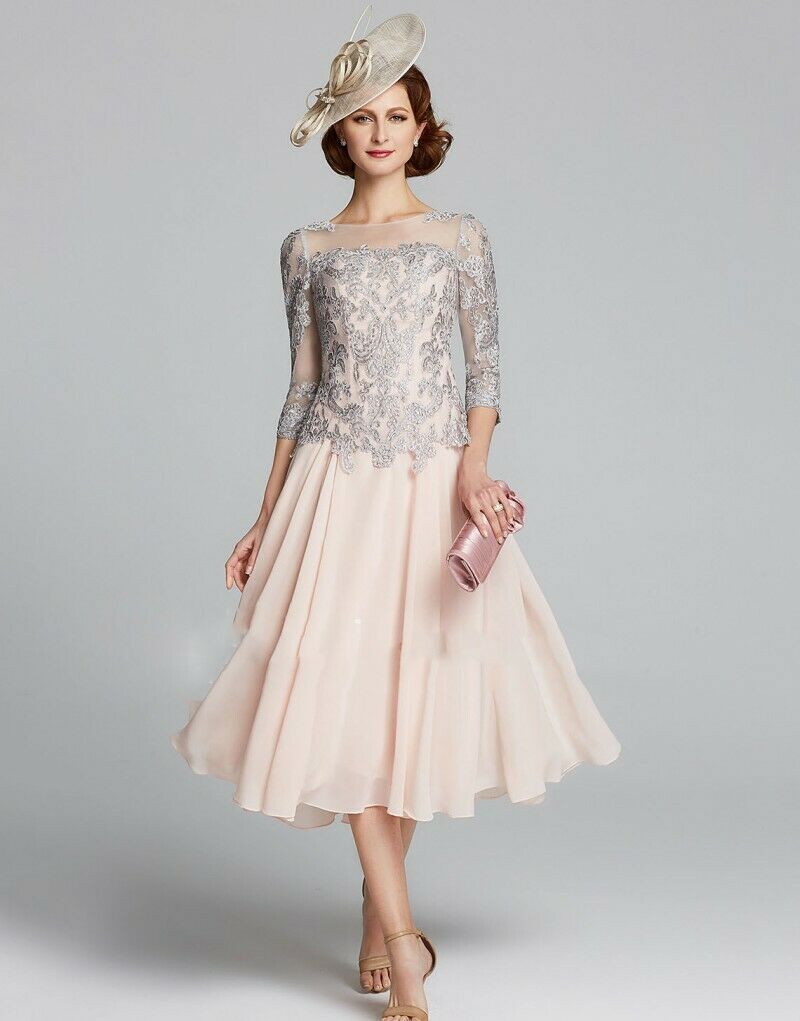 Großhandel 19 Chiffon Kleider Für Die Brautmutter 19/19 Mit Langen Ärmeln Spitze Appliques Abendkleider Nach Maß Tee Länge A Line Hochzeitsgast Kleid Großhandel 19 Chiffon Kleider Für Die Brautmutter 19/19 Mit Langen Ärmeln Spitze Appliques Abendkleider Nach Maß Tee Länge A Line Hochzeitsgast Kleid