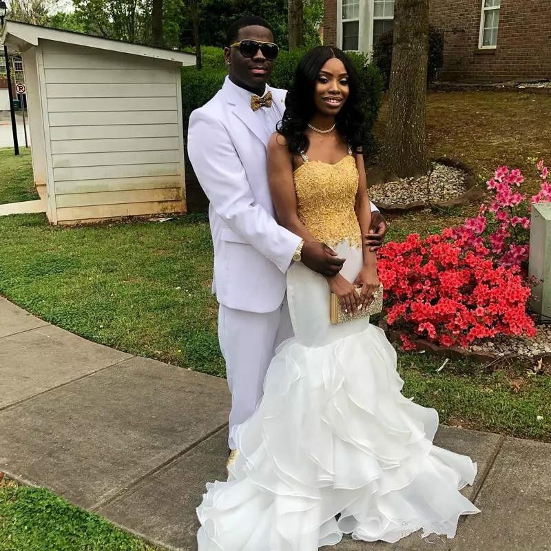 Acquistare Africano Black Girl Mermaid Abiti Da Sposa New Gold Lace Ruffle  Spalline Sexy Livelli Abiti Da Sposa Abiti Lunghi White Wedding Economico |  Consegna Veloce E Qualità | It.Dhgate