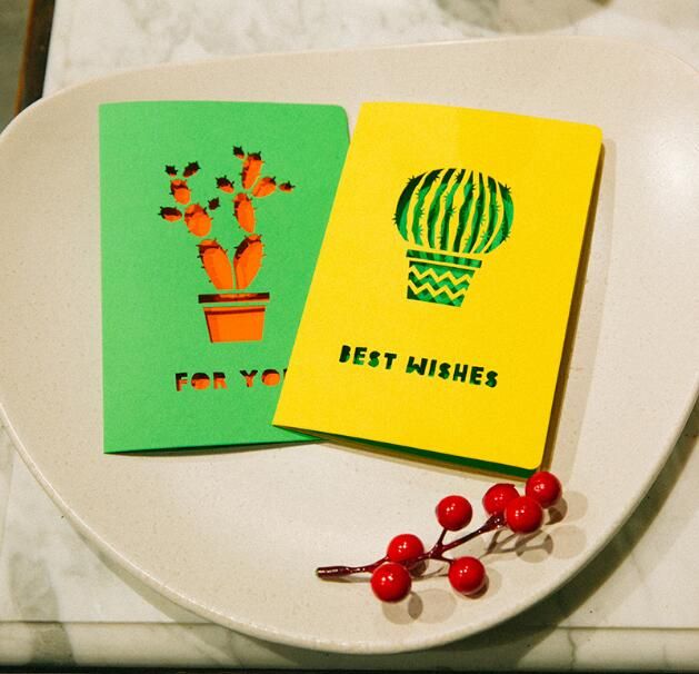 Creative Hollow Cactus Pure Color Valentines Day Gift Card Festival Wedding Ceremony Congratulations Wishing Greeting Thanks Blessing Card Buy E Gift Card Cards And Gifts Online From Sinceregift33 5 03 Dhgate Com