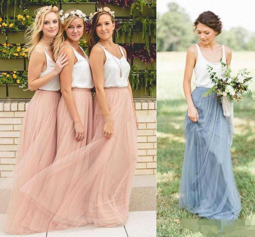 Vestidos largos para dama de estilo country dos tonos 2019 Vintage de completa