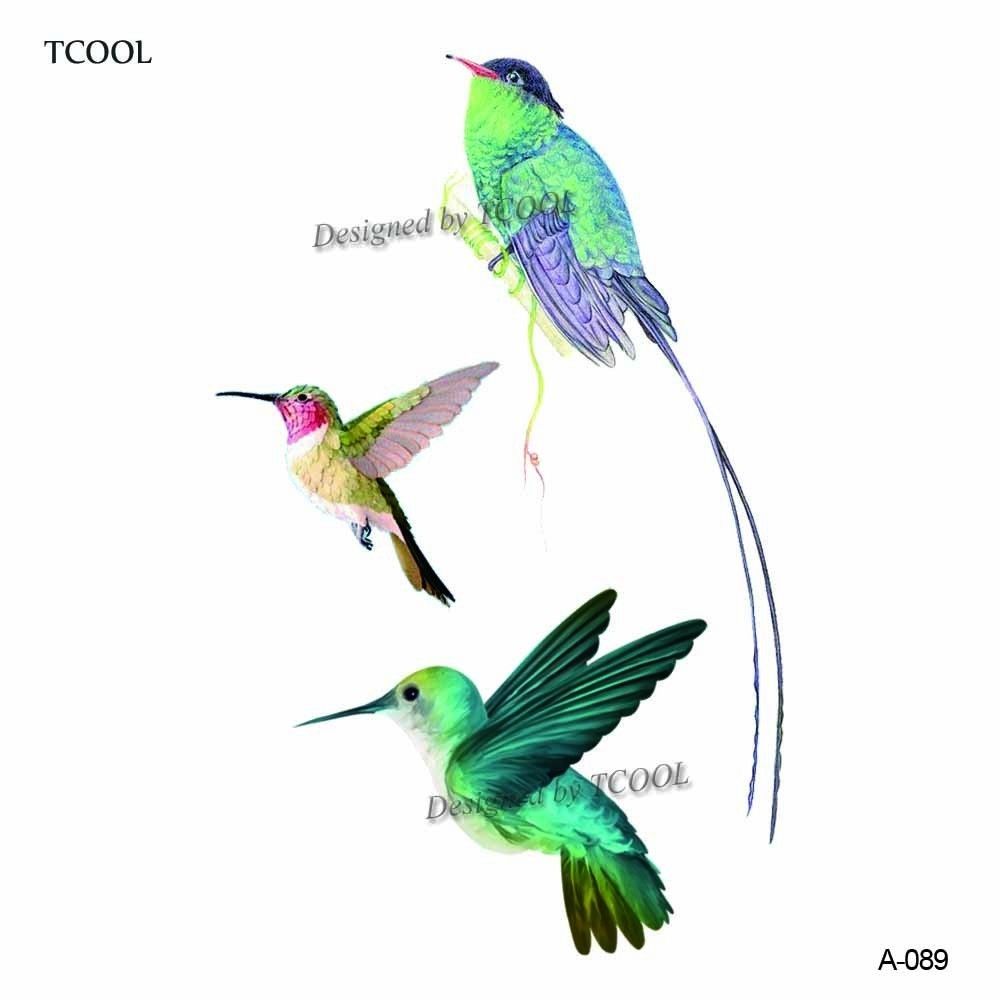 Acheter Tcool Oiseau Colibri Autocollant De Tatouage Temporaire Pour Femmes Hommes Body Art Adultes étanche Main Faux Tatoo 98x6cm W12 13 De 578 Du
