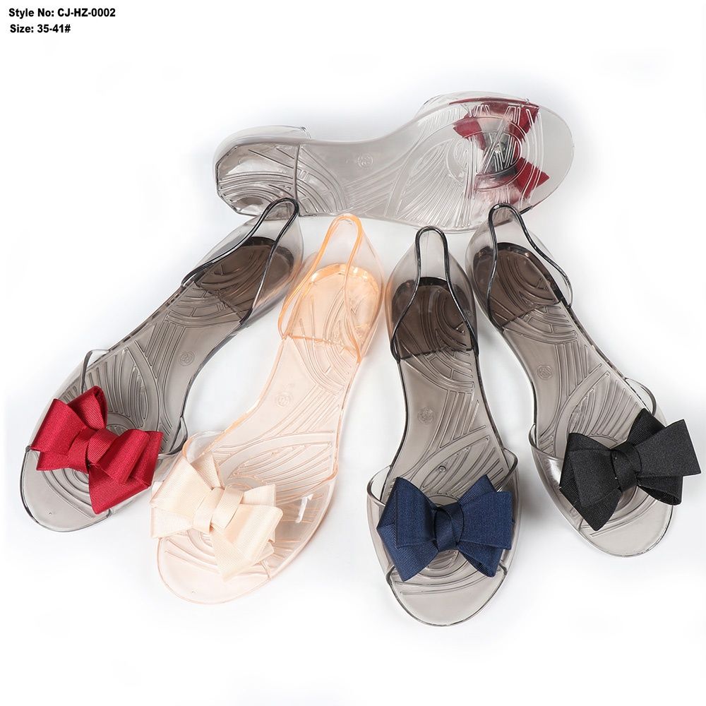 jelly shoes with bow