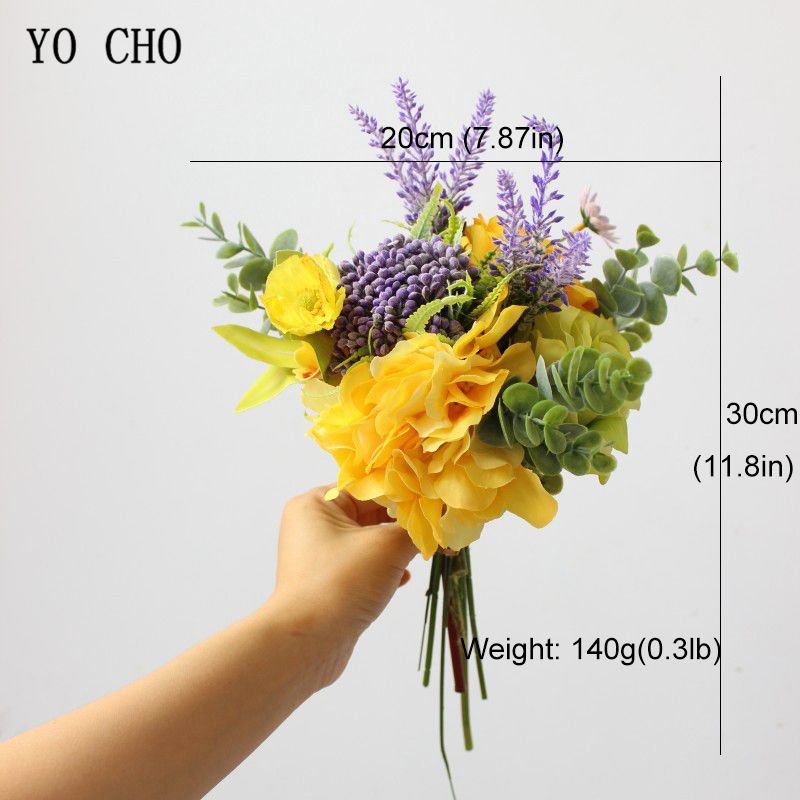 2021 Yo Cho Yellow Wedding Bouquet Bridal Bouquet Artificial Silk Rose Flower Peony Orchid Hydrangea Lavender Daisy Wedding Supplies Wholesale From Lzlhome 11 46 Dhgate Com