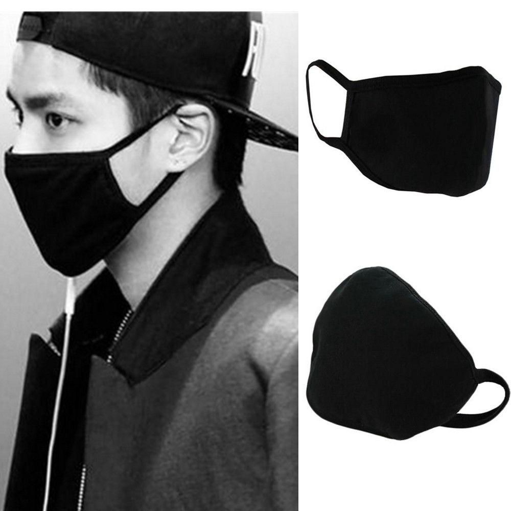 Cheap Kpop Cotton Black Mask Mouth Face Mask Anti PM2.5 Dust Mouth