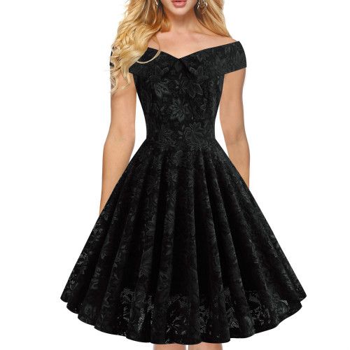 casual black lace dress
