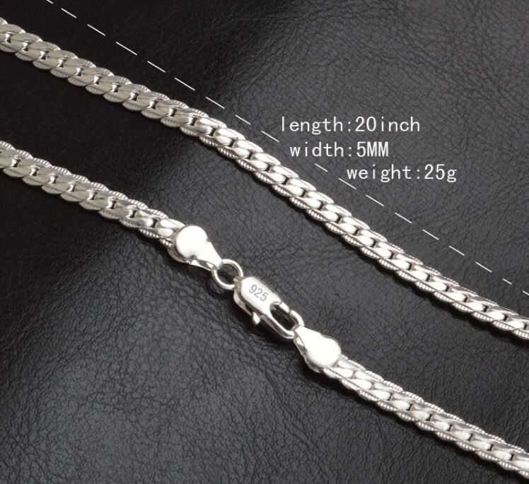 Silver halsband 20inch 50cm