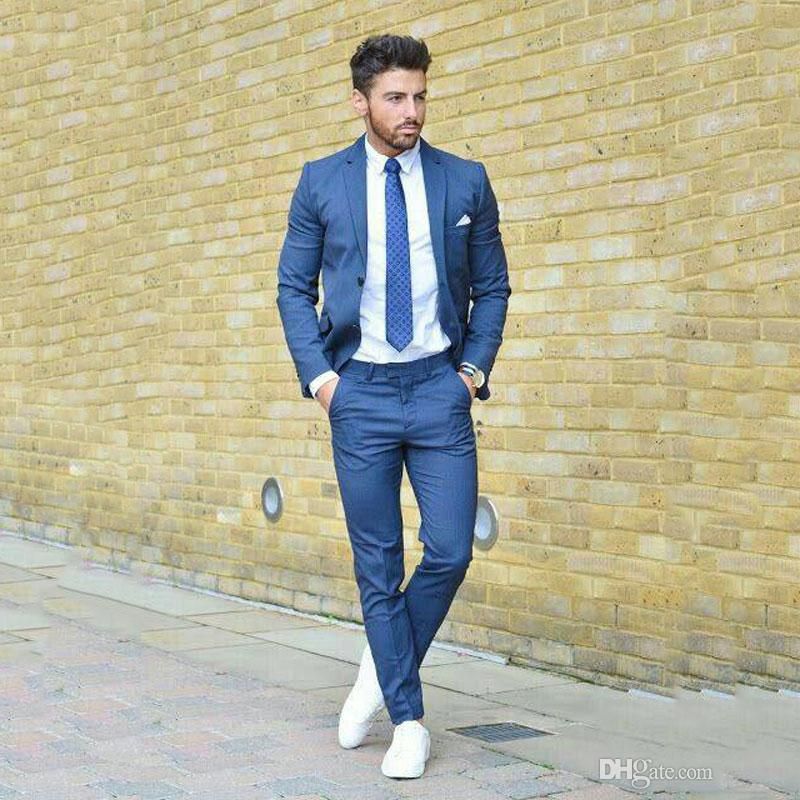 Trajes Azules Casuales Para Hombre Clásico Del Traje Del Partido De Baile De Boda De Negocios Smoking Del Novio Los Del Hombre Blazer Trajes De Hombre Terno Masculino De 86,09