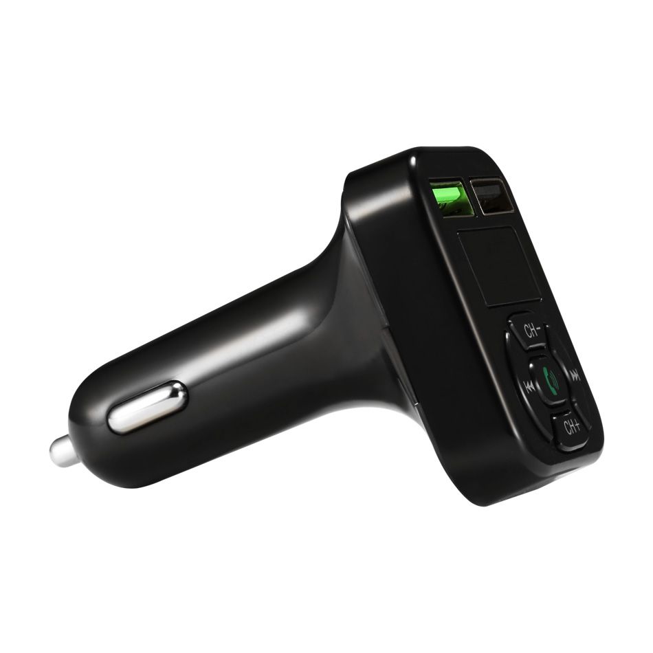 Transmisor FM Bluetooth Heligen FM Radio Adaptador MP3 Player para Coche Manos Libres Kit con Doble Puerto 1A//3.1A Negro Cargador de Coche