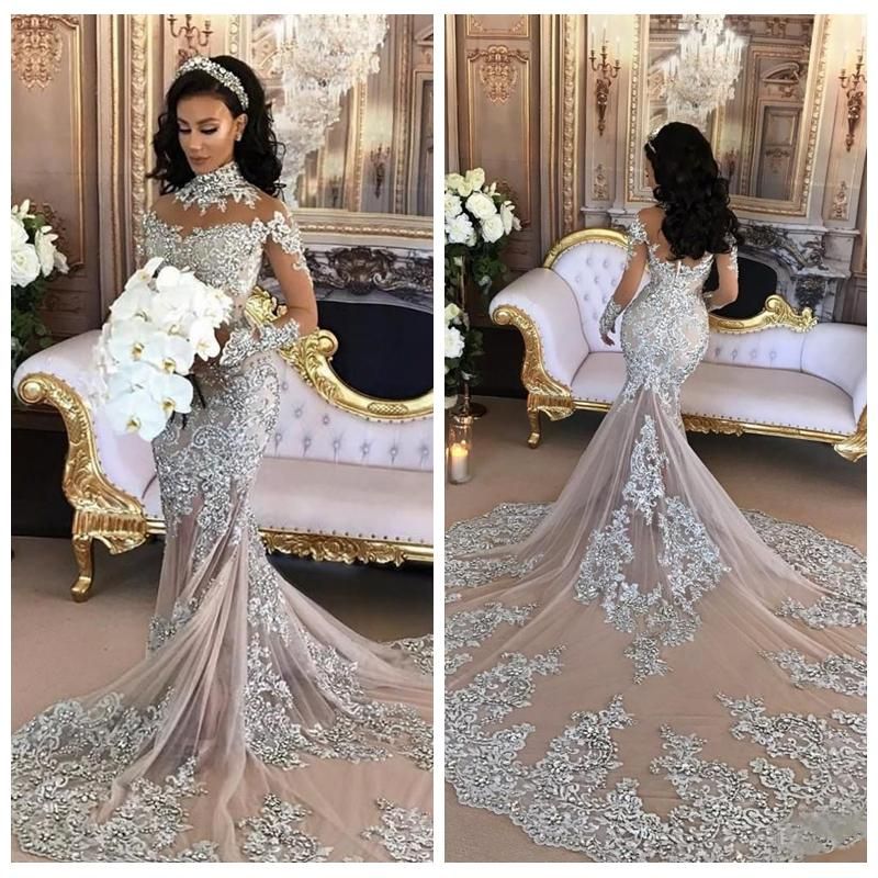 bedazzled mermaid wedding dress