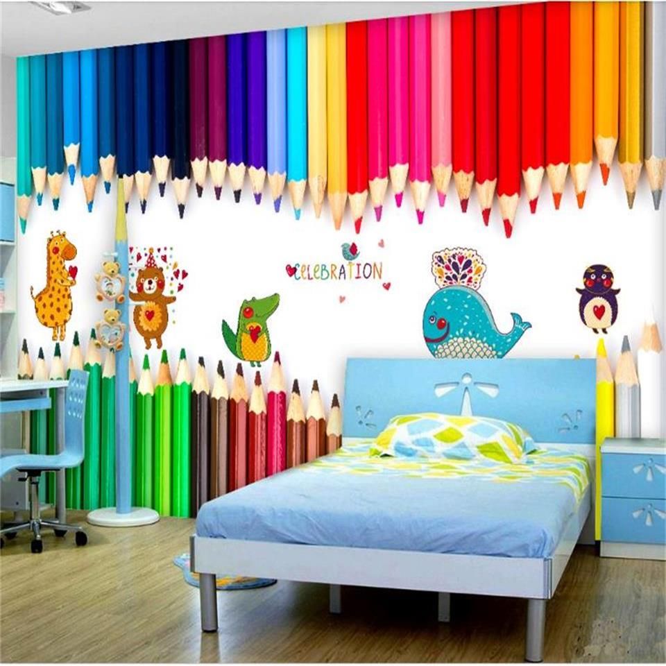 3d photo wallpaper custom size mural livingroom bed room color crayon cartoon animal 3d picture sofa 3d photo wallpaper custom size mural livingroom bed room color crayon cartoon animal 3d picture sofa