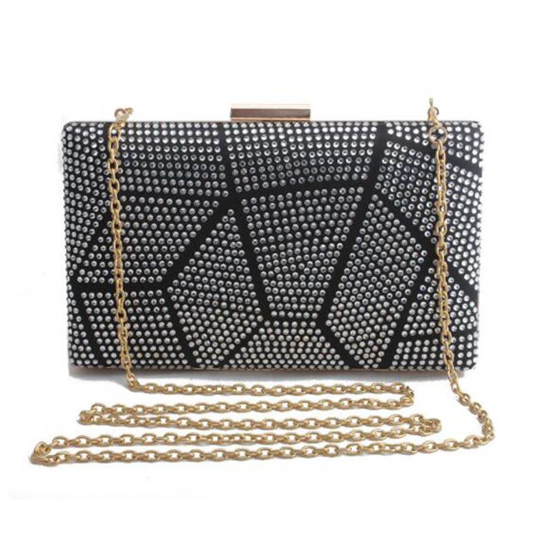 Luxury Clutch Chain Bag Woman Wedding Diamond Crystal Floral Blue Red Sling Purse Cell Phone Pocket Wallet Handbags