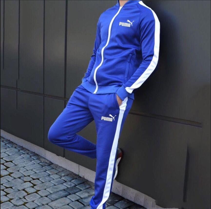 blue puma tracksuit mens