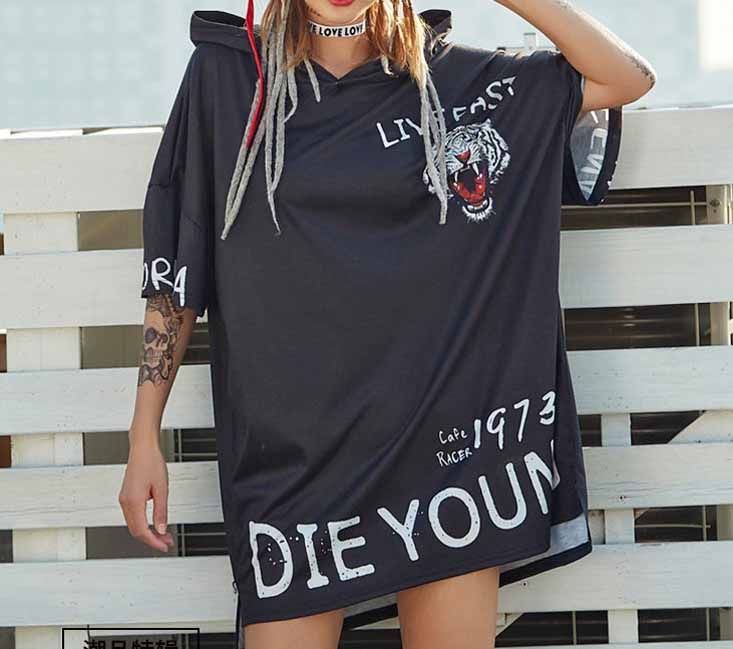 Inconsciente Galantería tallarines Calle de la moda popular hip hop mujer camisa con capucha vestido de la camiseta ropa Inconsciente Galantería tallarines Calle de la moda popular hip hop mujer camisa con capucha vestido de la camiseta ropa