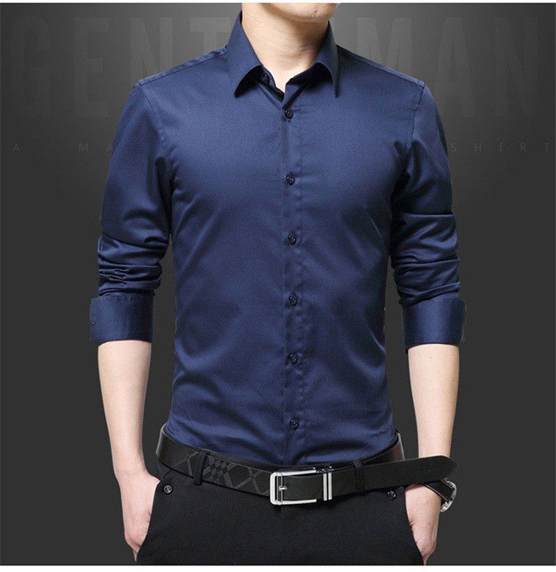 Ropa Hombres #print-blue Camisas de manga larga para hombre joven,camisas  de neg rocic.com