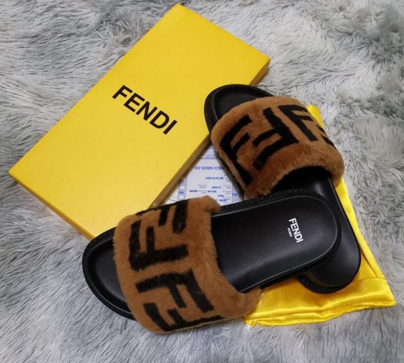 furry fendi slides