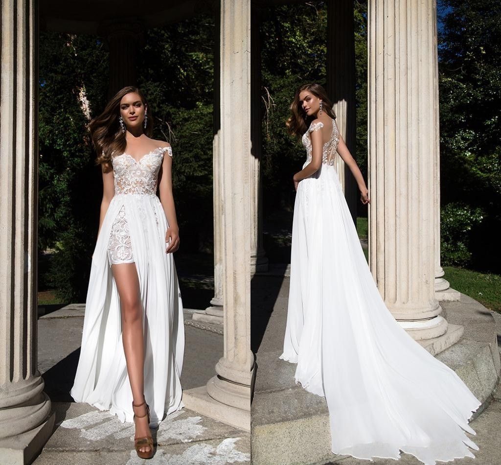 chiffon detachable train