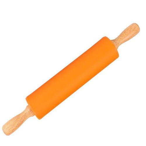 1pcs Wooden Handle Non-stick Silicone Rolling Pin Dough Roller Kitchen Tool VJ