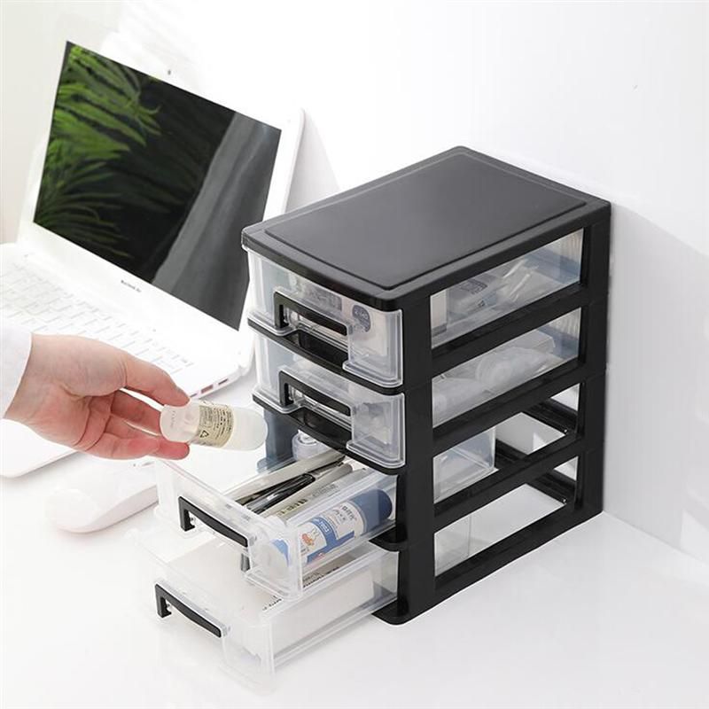 2020 Transparent Drawer Type Desk Storage Box Plastic Multi