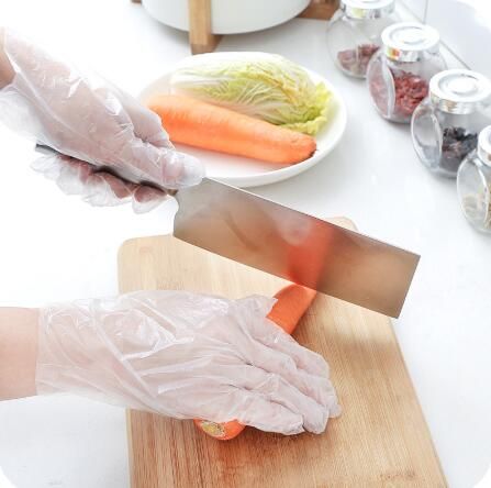 clear plastic gloves