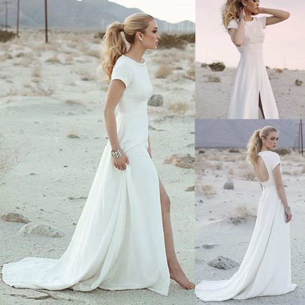 plain boho wedding dress