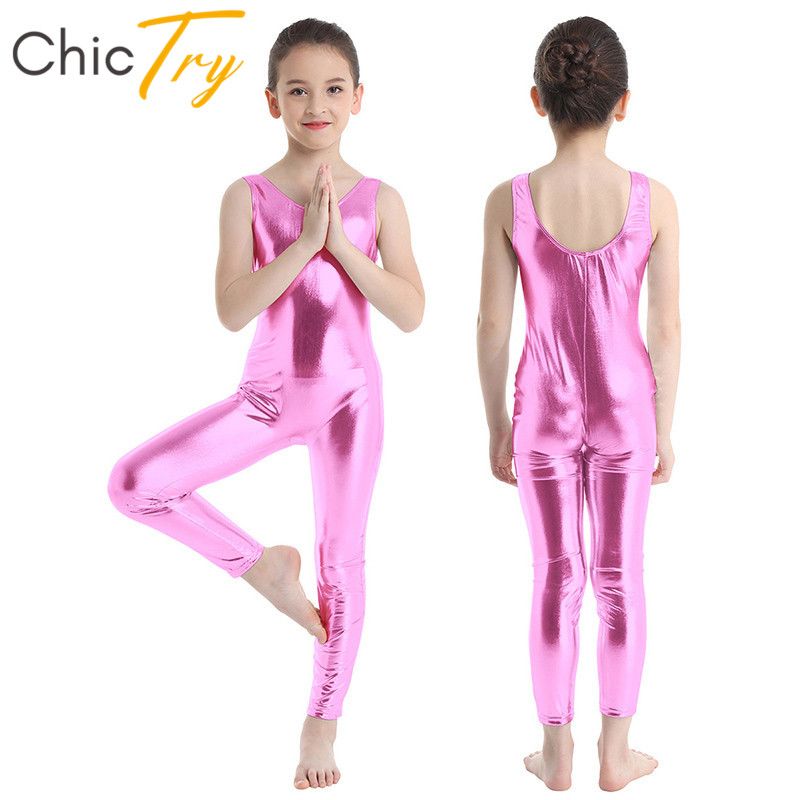 CHICTRY Girls Kids Classics One-Piece Gymnastics Solid Sparkle Leotard Dancewear 