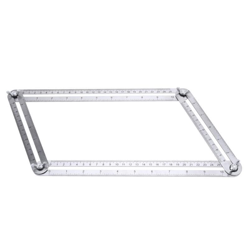 Multi Angle Ruler Stainless Steel Angle Protractor 4 Folding Angle Measuring Tool Template Tile Flooring Measuring Tool Woodwork Folding Rules