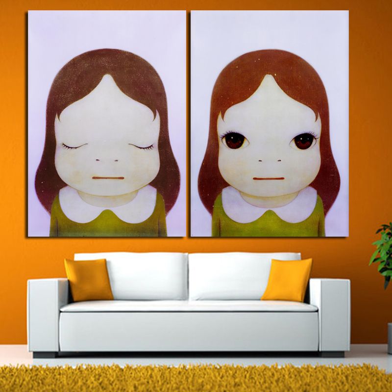 Satin Al Yoshitomo Nara Karikatur Tuval Sanat Resimleri Sleepwalking Doll Cizim Japon Bebek Cocuk Cocuk Odasi Dekor Icin Boyama Baskilar Tl142 43 Tr Dhgate Com