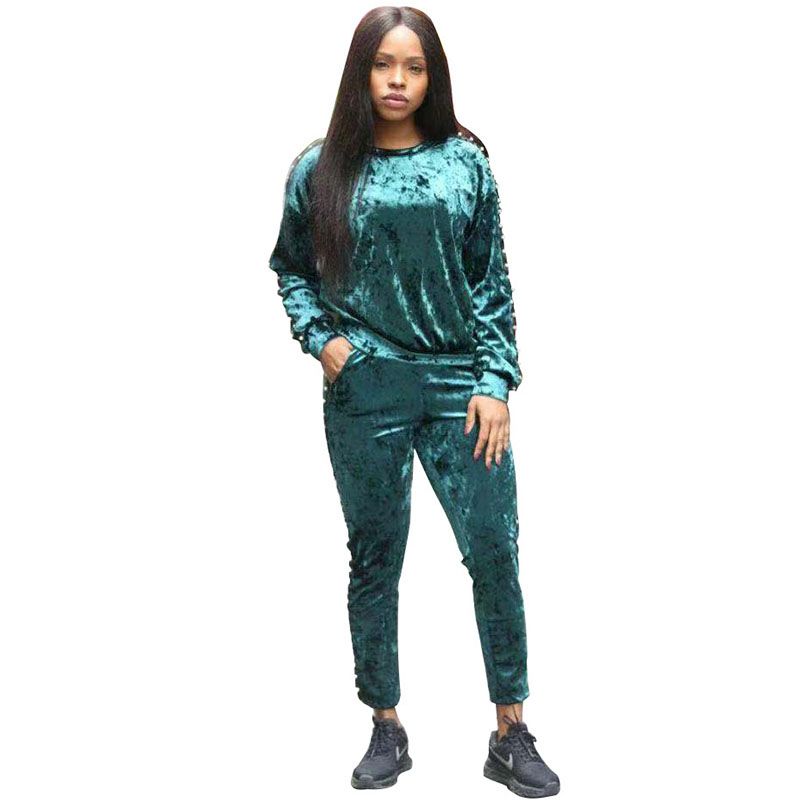 velvet green tracksuit