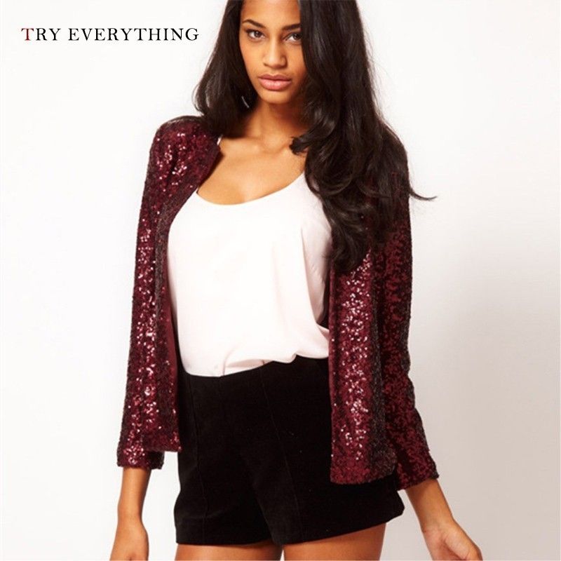 black sequin jacket ladies