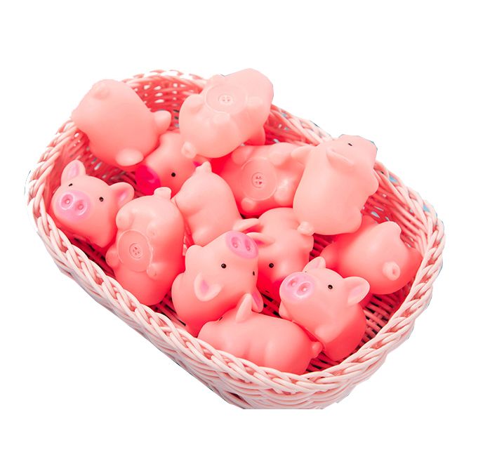 2020 Baby Bath Pig Toy Pink Mini Rubber Toy Pig With Bibi Sound